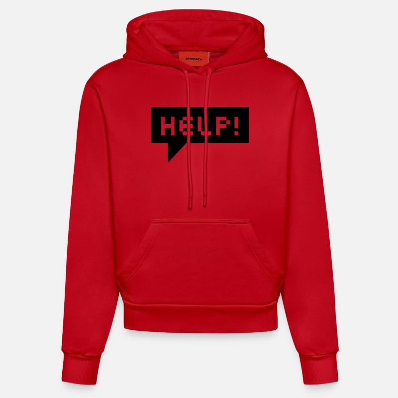help bubble (b, 1c) - Organic Fitted Hoodie Made in EU - red
