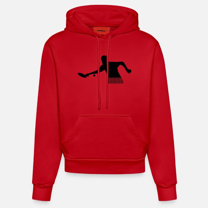 Ping Pong - Sweat à capuche bio ajusté fabriqué en UE - rouge