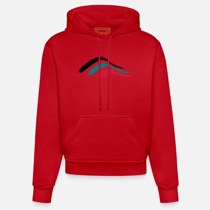 stripe bush_vec_3 fr - Sweat à capuche bio ajusté fabriqué en UE - rouge