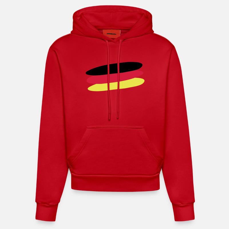 Drapeau de l’Allemagne - Sweat à capuche bio ajusté fabriqué en UE - rouge