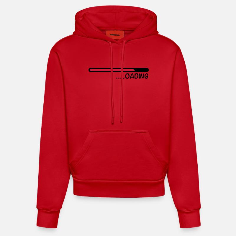 loading_cc2 - Sweat à capuche bio ajusté fabriqué en UE - rouge