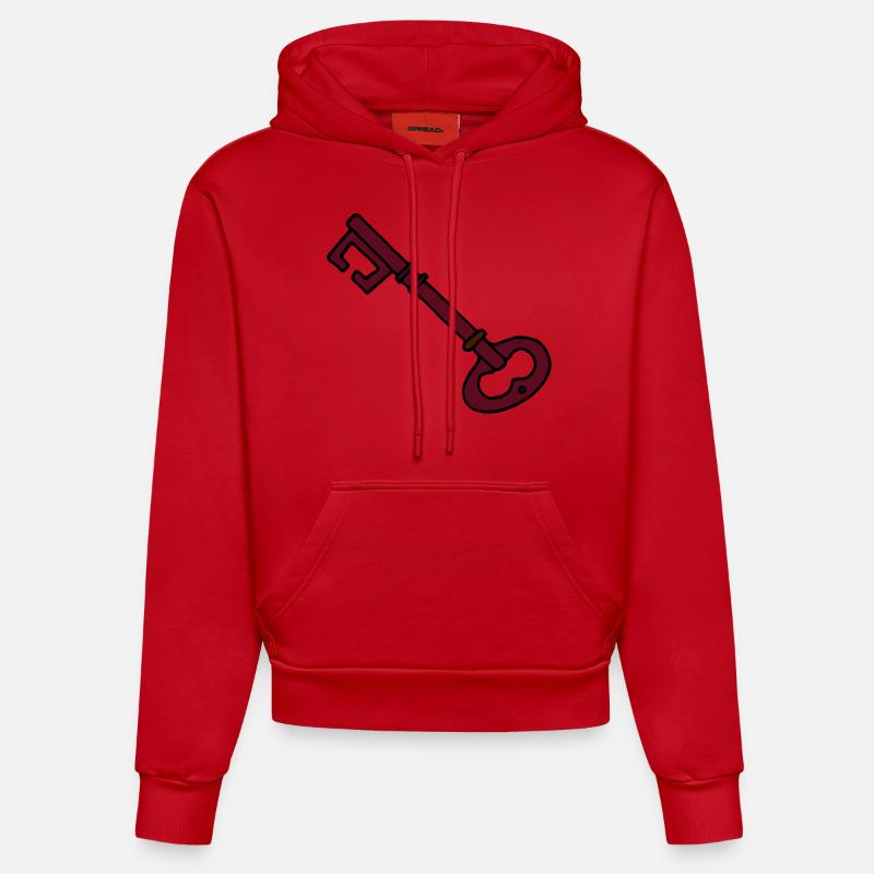 key - Sweat à capuche bio ajusté fabriqué en UE - rouge