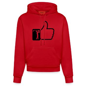 Wie Golf - Organic Fitted Hoodie Made in EU - Rot - Vorne