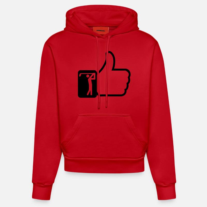 Like golf - Sweat à capuche bio ajusté fabriqué en UE - rouge