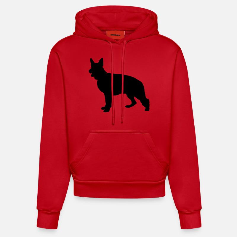 Berger allemand - Sweat à capuche bio ajusté fabriqué en UE - rouge
