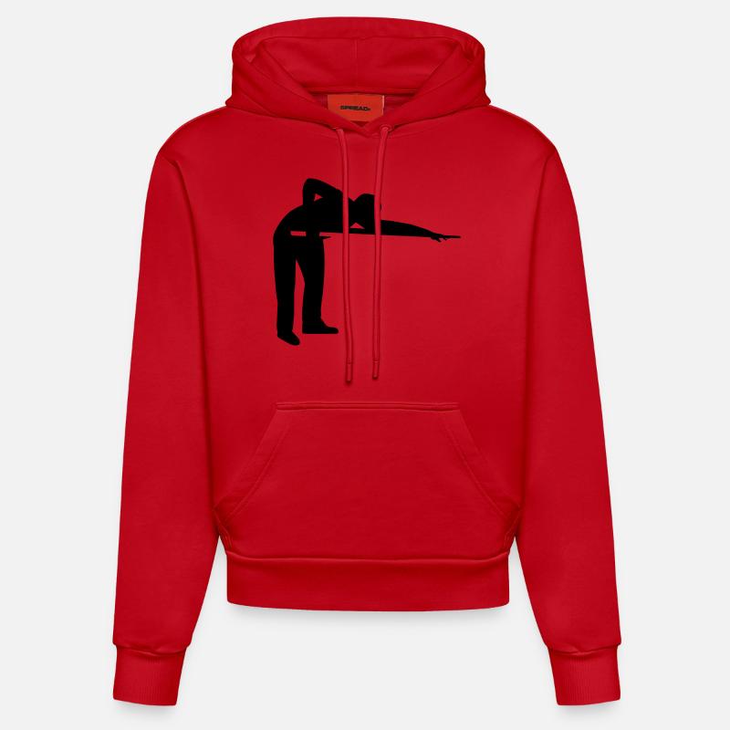Billard - Sweat à capuche bio ajusté fabriqué en UE - rouge
