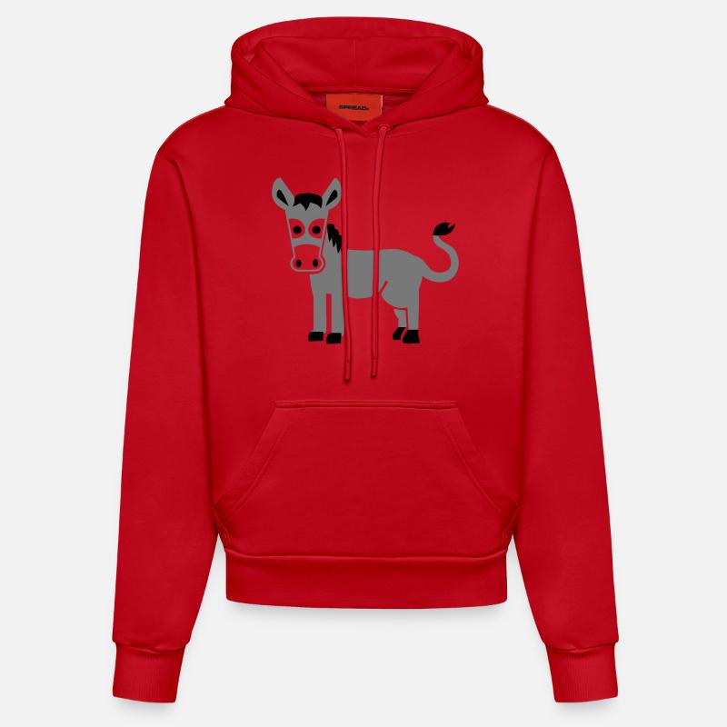 Bourrique - Sweat à capuche bio ajusté fabriqué en UE - rouge