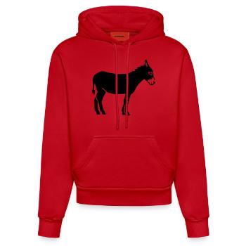 Esel - Organic Fitted Hoodie Made in EU - Rot - Vorne