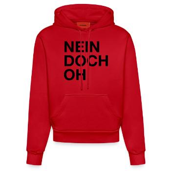 Nein. Doch. Oh! - Organic Fitted Hoodie Made in EU - Rot - Vorne