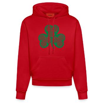 Kleeblatt - Organic Fitted Hoodie Made in EU - Rot - Vorne