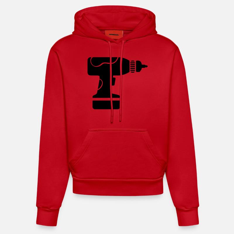 Perceuse - Sweat à capuche bio ajusté fabriqué en UE - rouge