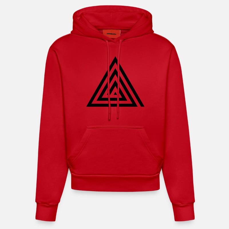 Triangle - Sweat à capuche bio ajusté fabriqué en UE - rouge