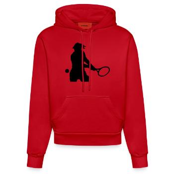 Tennis - Organic Fitted Hoodie Made in EU - Rot - Vorne