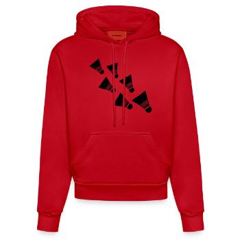 Badminton - Organic Fitted Hoodie Made in EU - Rot - Vorne