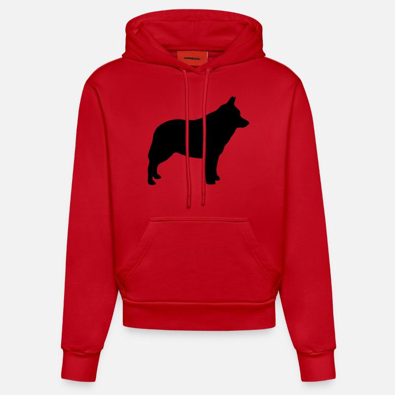 Schipperke - Sweat à capuche bio ajusté fabriqué en UE - rouge