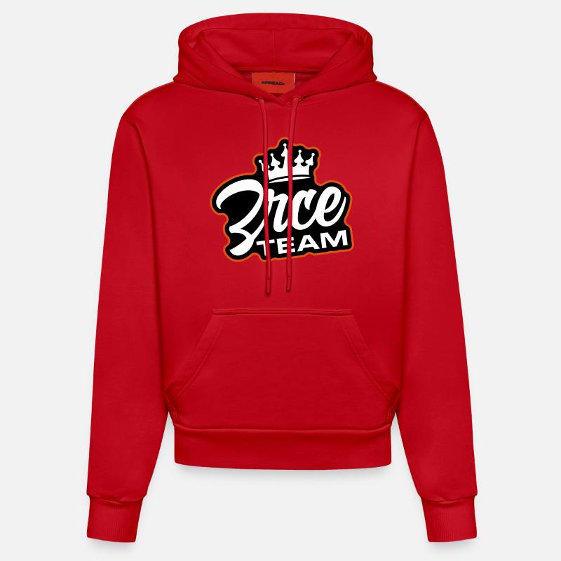 L’équipe Zrce - Sweat à capuche bio ajusté fabriqué en UE - rouge