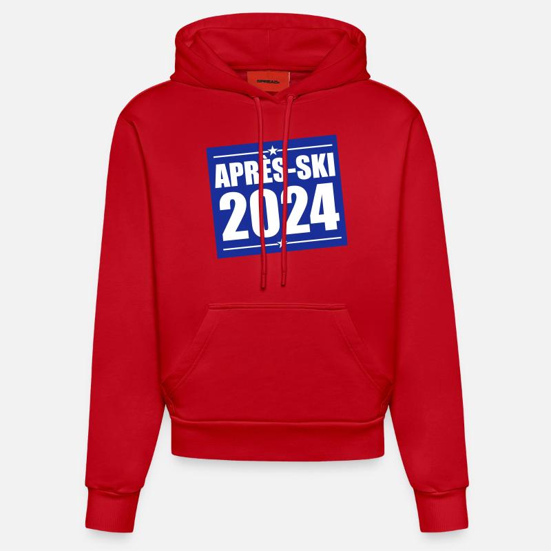 Après-ski 2024 - Sweat à capuche bio ajusté fabriqué en UE - rouge