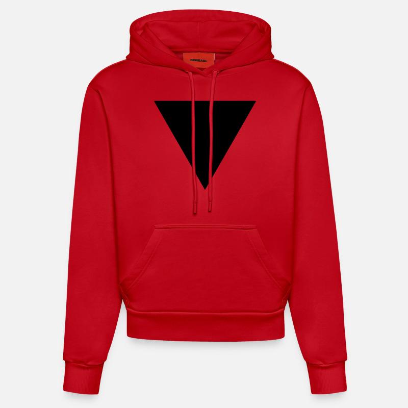 triangle - Sweat à capuche bio ajusté fabriqué en UE - rouge