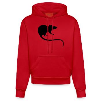 Ratte Maus Nager Nagetier Rattus Wanderratte tier - Organic Fitted Hoodie Made in EU - Rot - Vorne