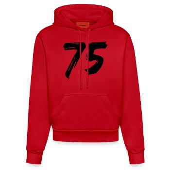 Brushed 75 - Organic Fitted Hoodie Made in EU - Rot - Vorne