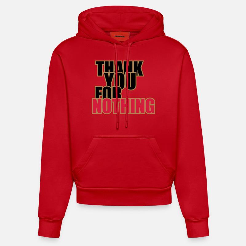 Thank You For Nothing - Sweat à capuche bio ajusté fabriqué en UE - rouge