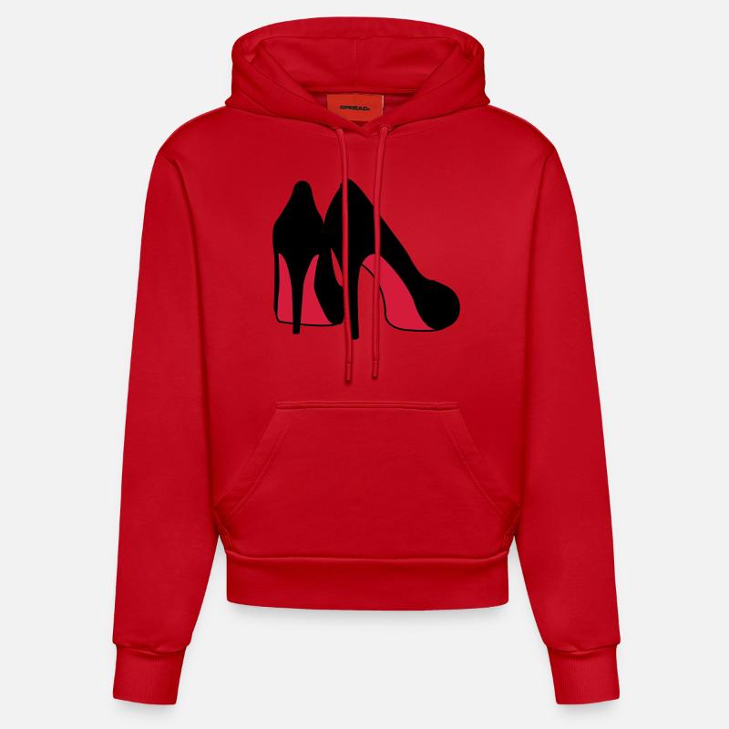 high_heels - Sweat à capuche bio ajusté fabriqué en UE - rouge