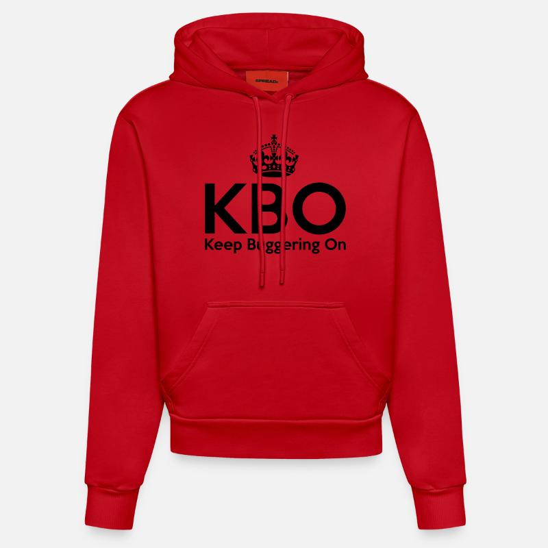 KBO - Keep Buggering on - Sweat à capuche bio ajusté fabriqué en UE - rouge