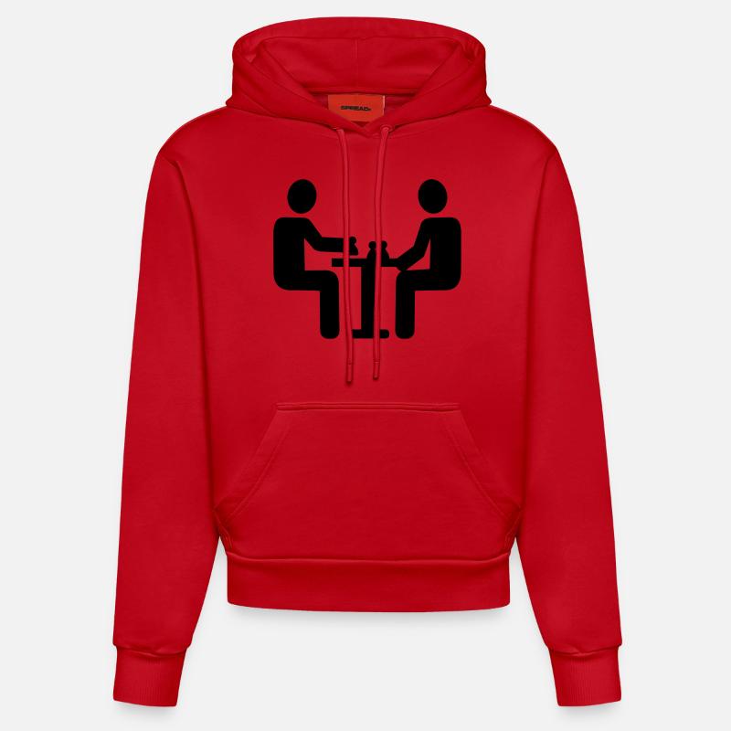 Échecs - Sweat à capuche bio ajusté fabriqué en UE - rouge