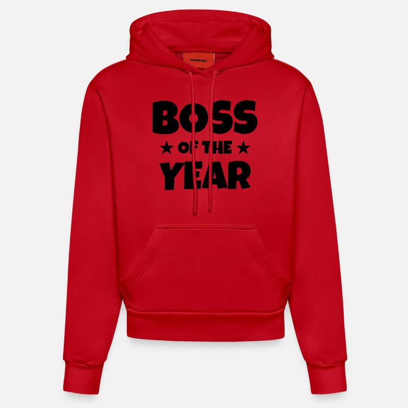 Manager / Patron / Travail / Métier / Chef - Sweat à capuche bio ajusté fabriqué en UE - rouge