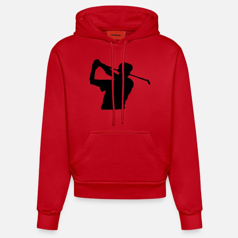 golf - Sweat à capuche bio ajusté fabriqué en UE - rouge
