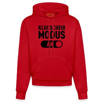 Mode Klug de merde (Le) - Sweat à capuche bio ajusté fabriqué en UE - rouge - Devant