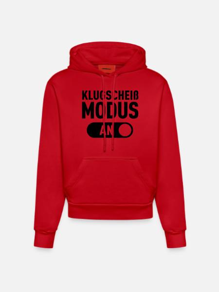 Klugscheiß Modus (An) - Organic Fitted Hoodie Made in EU - Rot