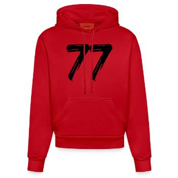 Brushed 77 - Organic Fitted Hoodie Made in EU - Rot - Vorne