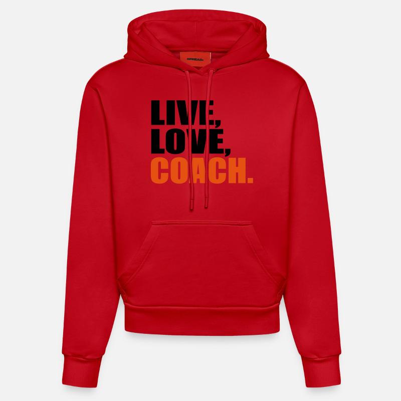 coach - Sweat à capuche bio ajusté fabriqué en UE - rouge