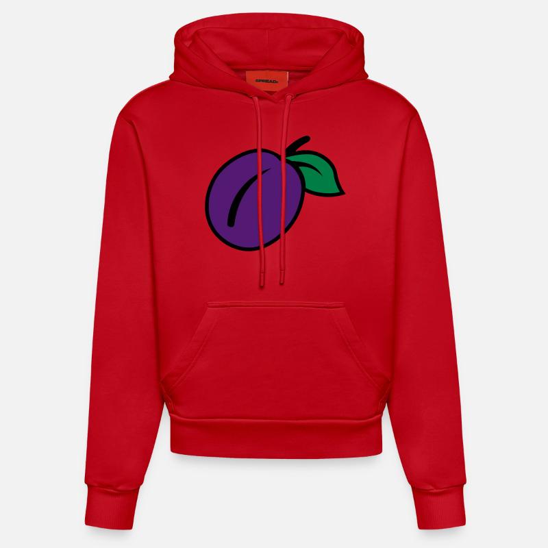 Blomme - Organic fitted hoodie made in EU - rød