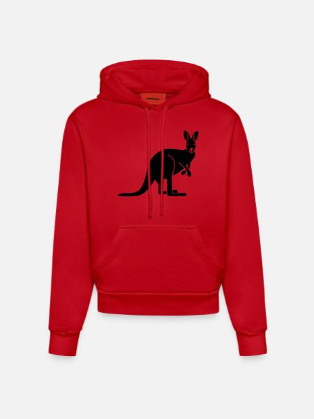 Känguru - Organic Fitted Hoodie Made in EU - Rot