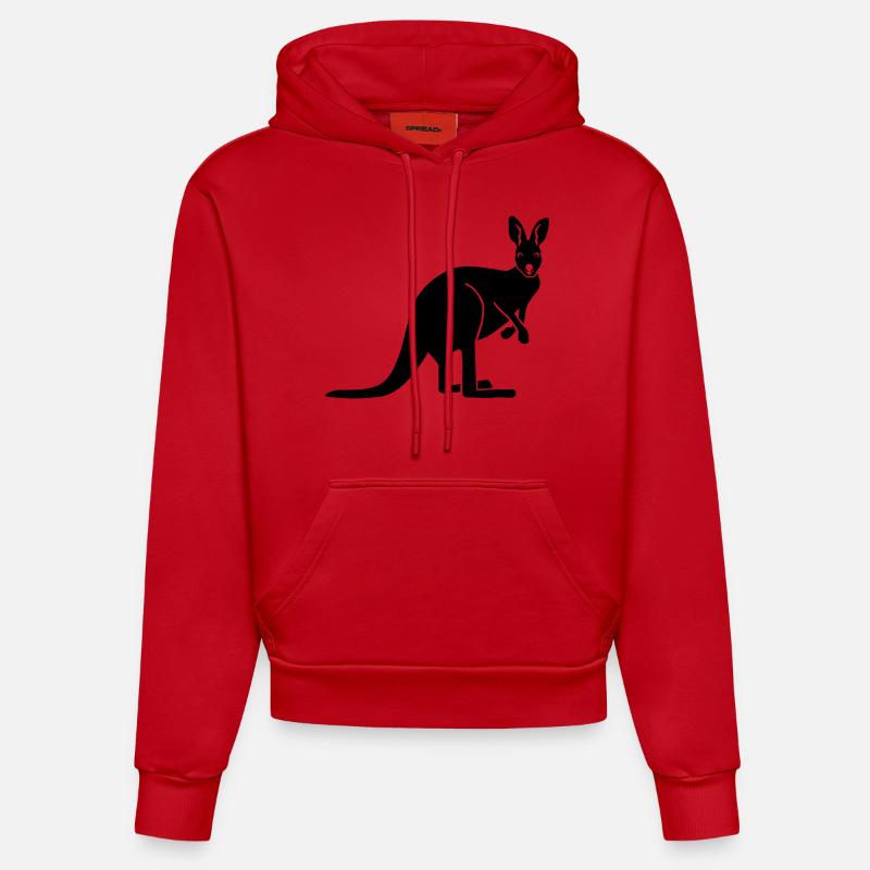 Kangaroo - Organic Fitted Hoodie Made in EU - red