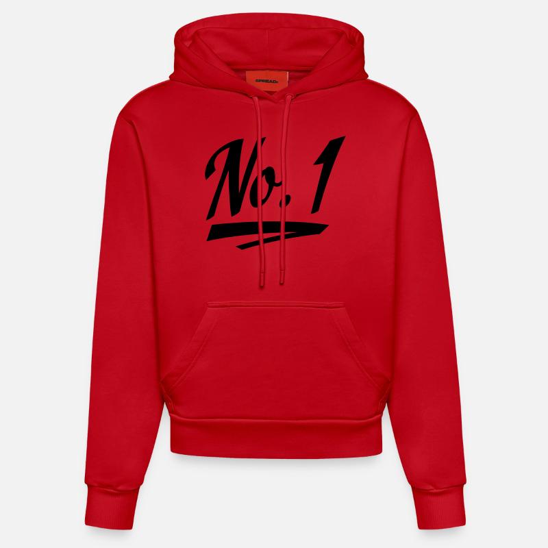 Nummer eins - Organic Fitted Hoodie Made in EU - Rot
