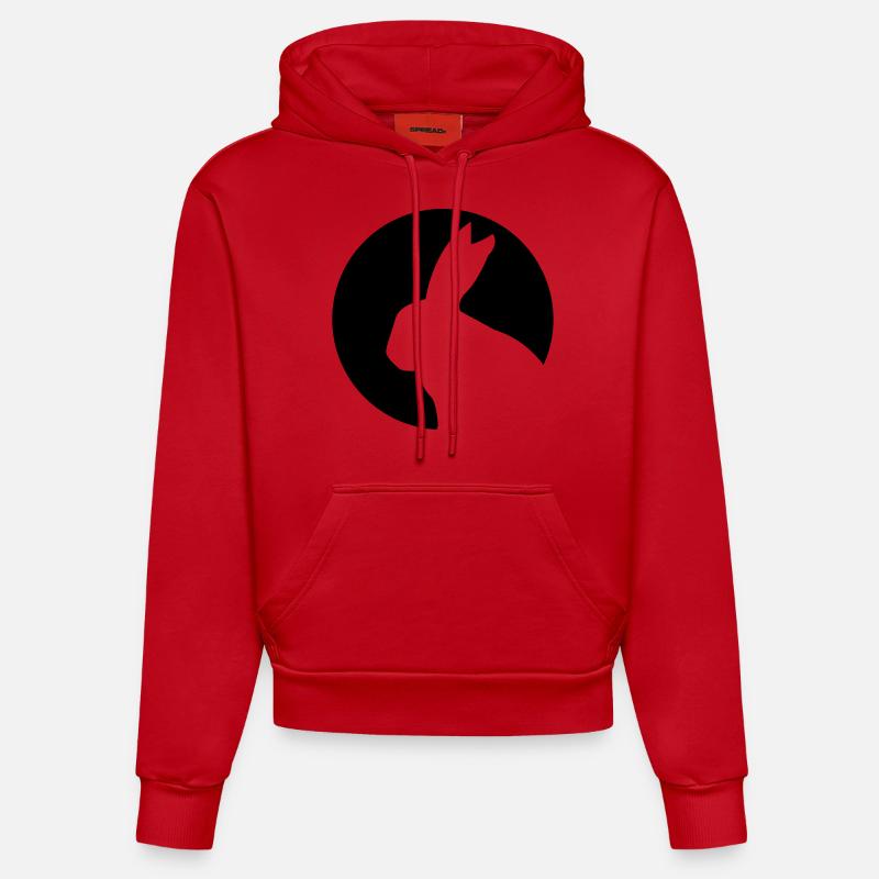 Lapin - Sweat à capuche bio ajusté fabriqué en UE - rouge