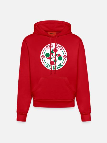croix basque lauburu 59 - Sweat à capuche bio ajusté fabriqué en UE - rouge