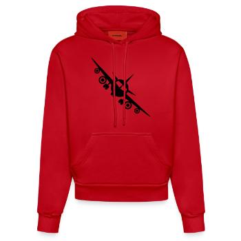 Flugzeug - Fliegen - Organic Fitted Hoodie Made in EU - Rot - Vorne