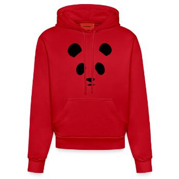 Panda T-Shirt Geschenk Idee Weihnachten Lustig - Organic Fitted Hoodie Made in EU - Rot - Vorne