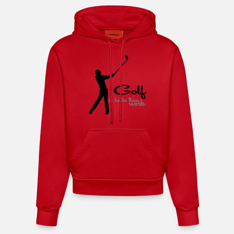 golf - Sweat à capuche bio ajusté fabriqué en UE - rouge