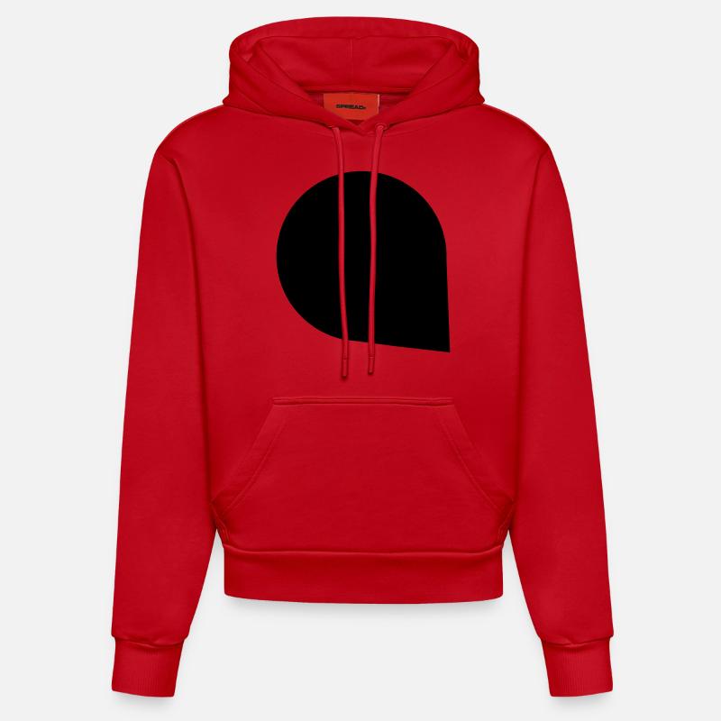 info-bulle Bubble message Discuter - Sweat à capuche bio ajusté fabriqué en UE - rouge
