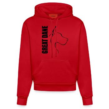 GREAT DANE crops PROFILE WILSIGNS - Organic Fitted Hoodie Made in EU - red - Front