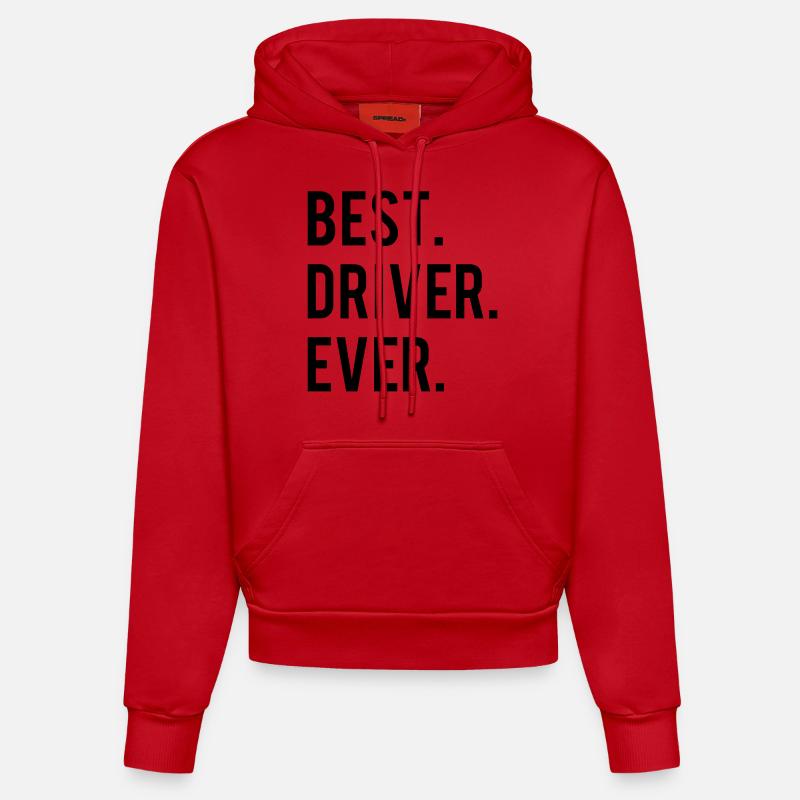 Best Driver Ever - Sweat à capuche bio ajusté fabriqué en UE - rouge