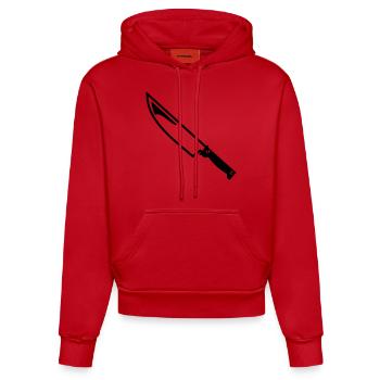Messer - Organic Fitted Hoodie Made in EU - Rot - Vorne