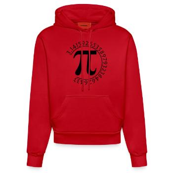 Pi die unendliche Zahl - Organic Fitted Hoodie Made in EU - Rot - Vorne