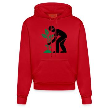 Tree Plants Garden Environment - Organic Fitted Hoodie Made in EU - red - Front