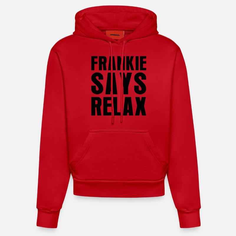 Frankie dit se détendre - Sweat à capuche bio ajusté fabriqué en UE - rouge